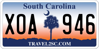SC license plate XOA946