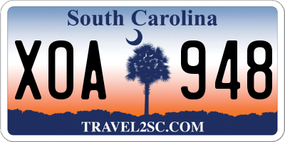 SC license plate XOA948