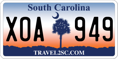 SC license plate XOA949