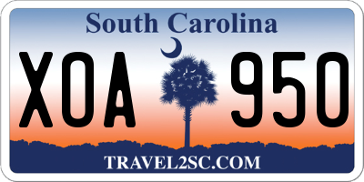 SC license plate XOA950