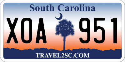 SC license plate XOA951