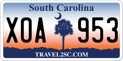 SC license plate XOA953