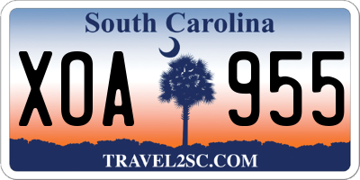 SC license plate XOA955