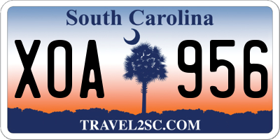 SC license plate XOA956