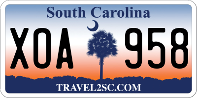 SC license plate XOA958