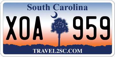 SC license plate XOA959