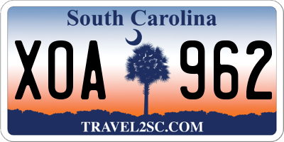 SC license plate XOA962