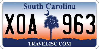 SC license plate XOA963