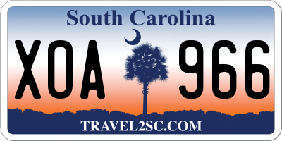 SC license plate XOA966