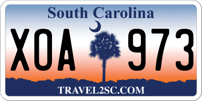 SC license plate XOA973