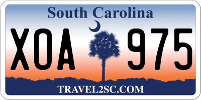 SC license plate XOA975
