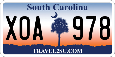 SC license plate XOA978
