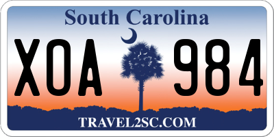 SC license plate XOA984