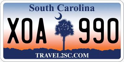 SC license plate XOA990