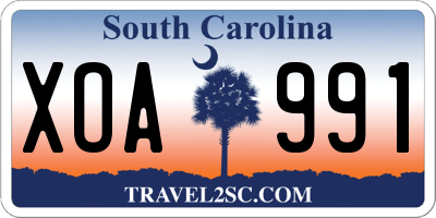 SC license plate XOA991