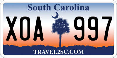 SC license plate XOA997