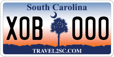SC license plate XOB000