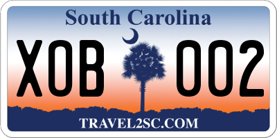 SC license plate XOB002