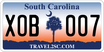 SC license plate XOB007