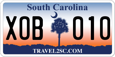 SC license plate XOB010