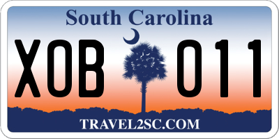 SC license plate XOB011