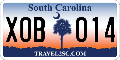 SC license plate XOB014