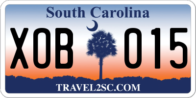 SC license plate XOB015