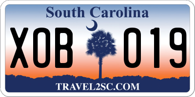 SC license plate XOB019