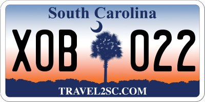 SC license plate XOB022