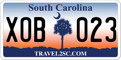 SC license plate XOB023