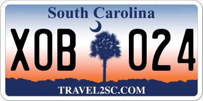 SC license plate XOB024