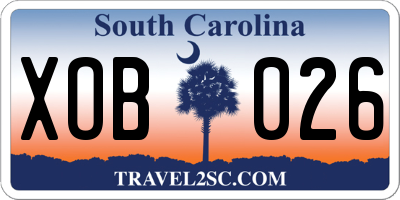 SC license plate XOB026