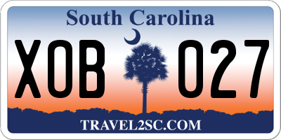 SC license plate XOB027