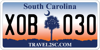 SC license plate XOB030