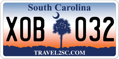 SC license plate XOB032