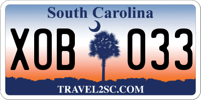 SC license plate XOB033