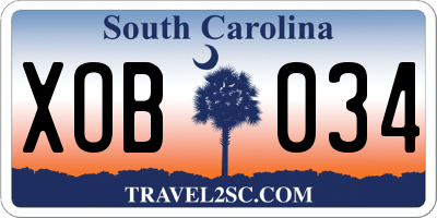 SC license plate XOB034