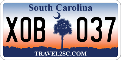 SC license plate XOB037