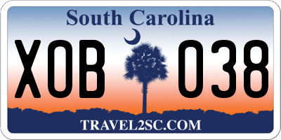 SC license plate XOB038