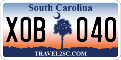 SC license plate XOB040