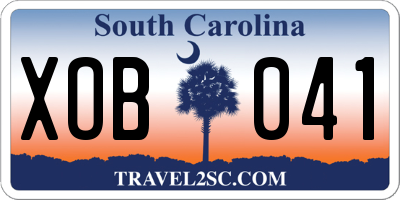 SC license plate XOB041