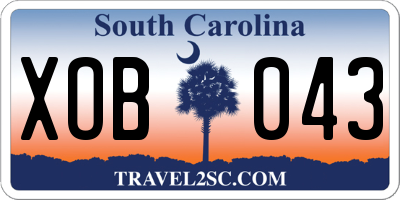 SC license plate XOB043