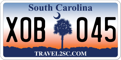 SC license plate XOB045