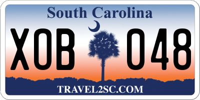 SC license plate XOB048