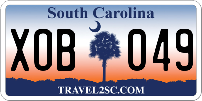SC license plate XOB049