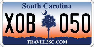 SC license plate XOB050