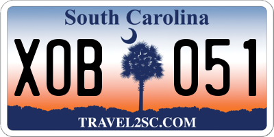 SC license plate XOB051