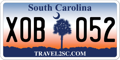 SC license plate XOB052