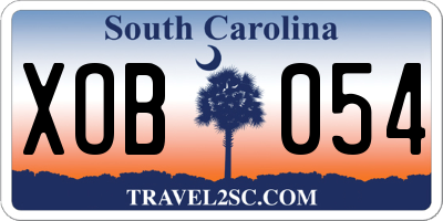 SC license plate XOB054