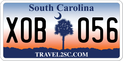 SC license plate XOB056